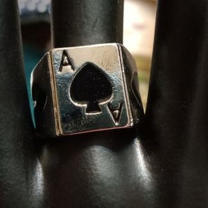 Ace Of Spade Card Ring Size 61/2